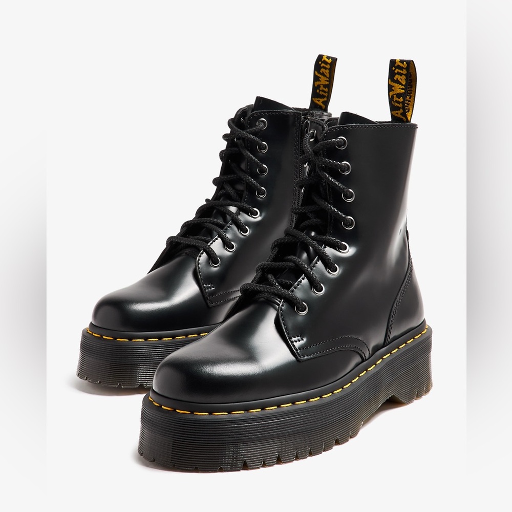 Dr. Martens Black VEGAN Leather Women's Platform Combat Boots
